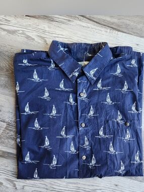 Island Shores XL Nautical Sailboat Shirt Dadcore Vacation Coastal
